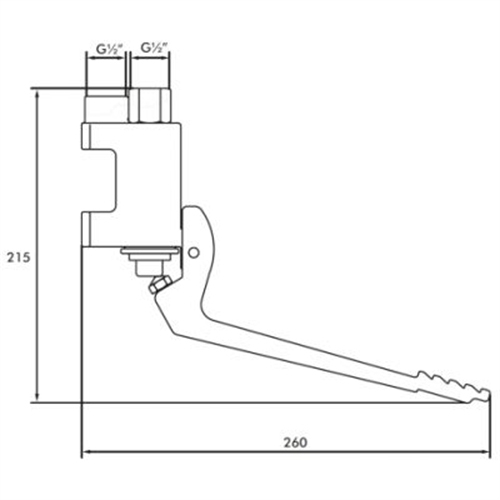 Intatec Foot Operated Tap - Wall  Mounted